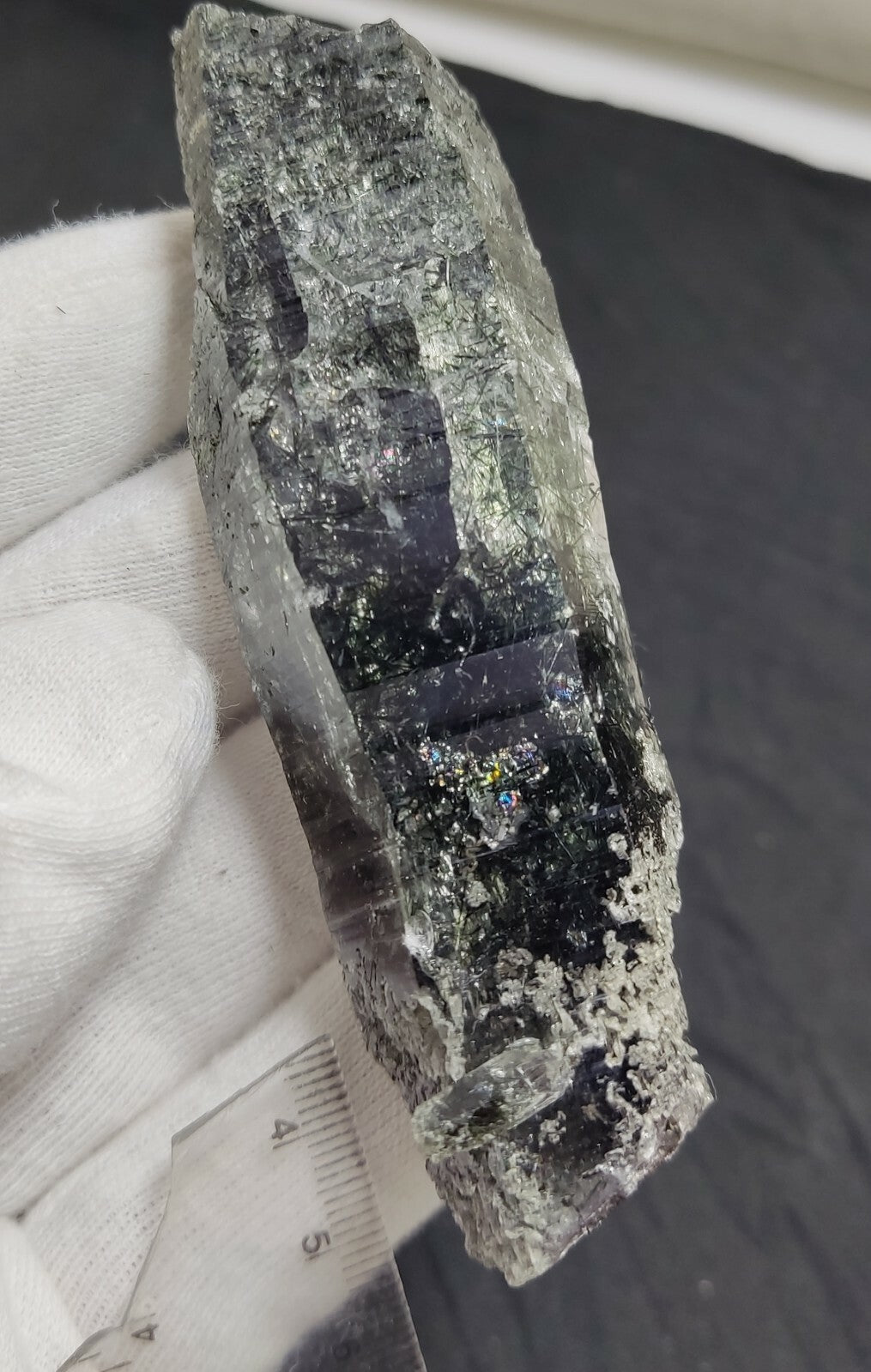 An Aesthetic Natural etched terminated Chlorite Quartz crystal specimen 82 grams