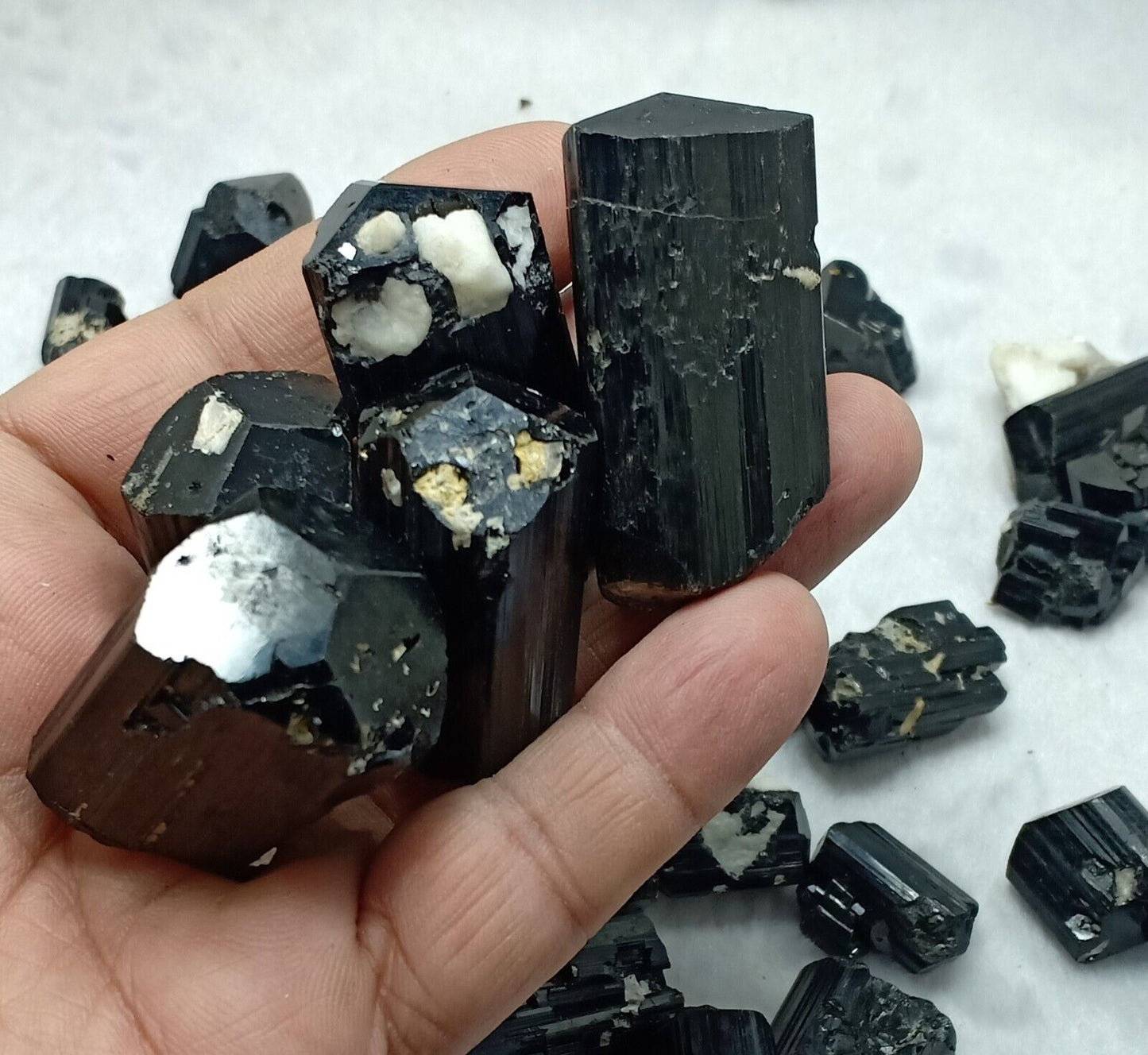 1100 grams Natural black Tourmaline crystals