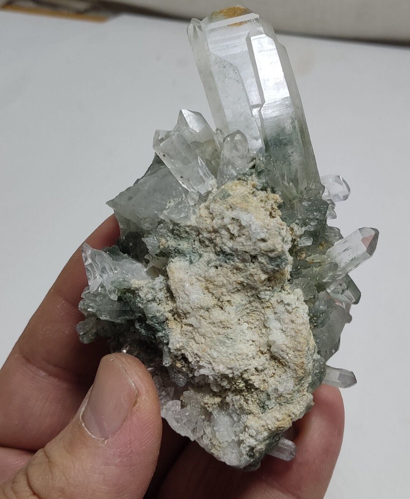 An Aesthetic Natural beautifully terminated Chlorite Quartz cluster 156 grams