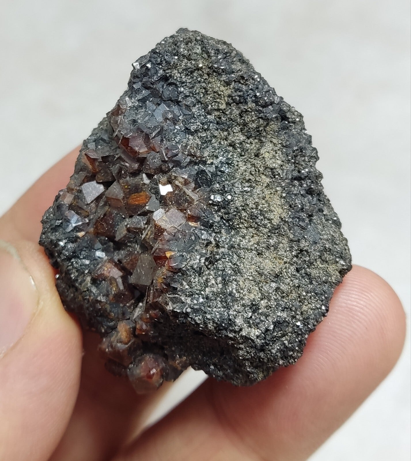 An Aesthetic specimen of andradite garnets on matrix 71 grams