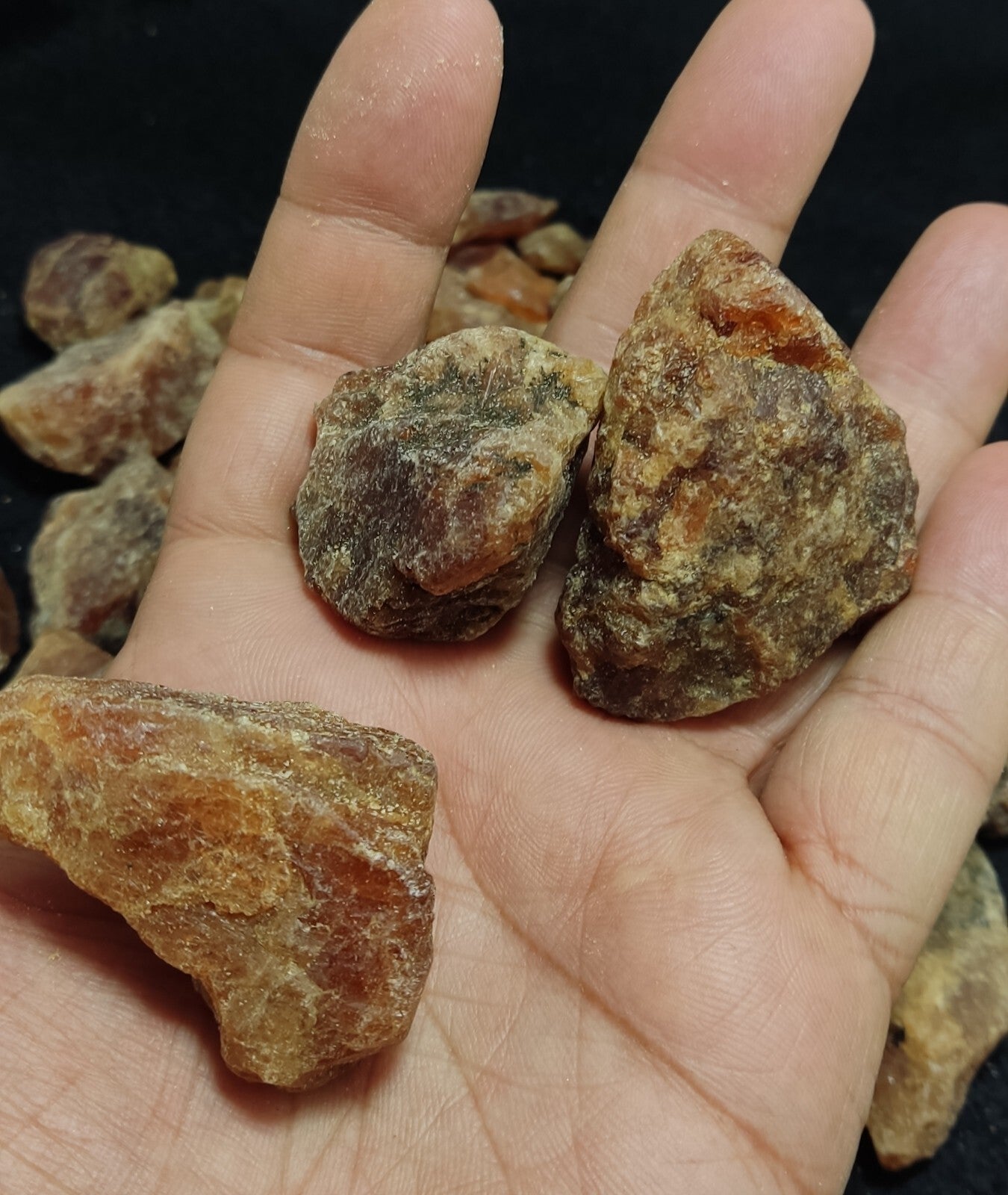 1000 grams rough hessonite garnets 1kg