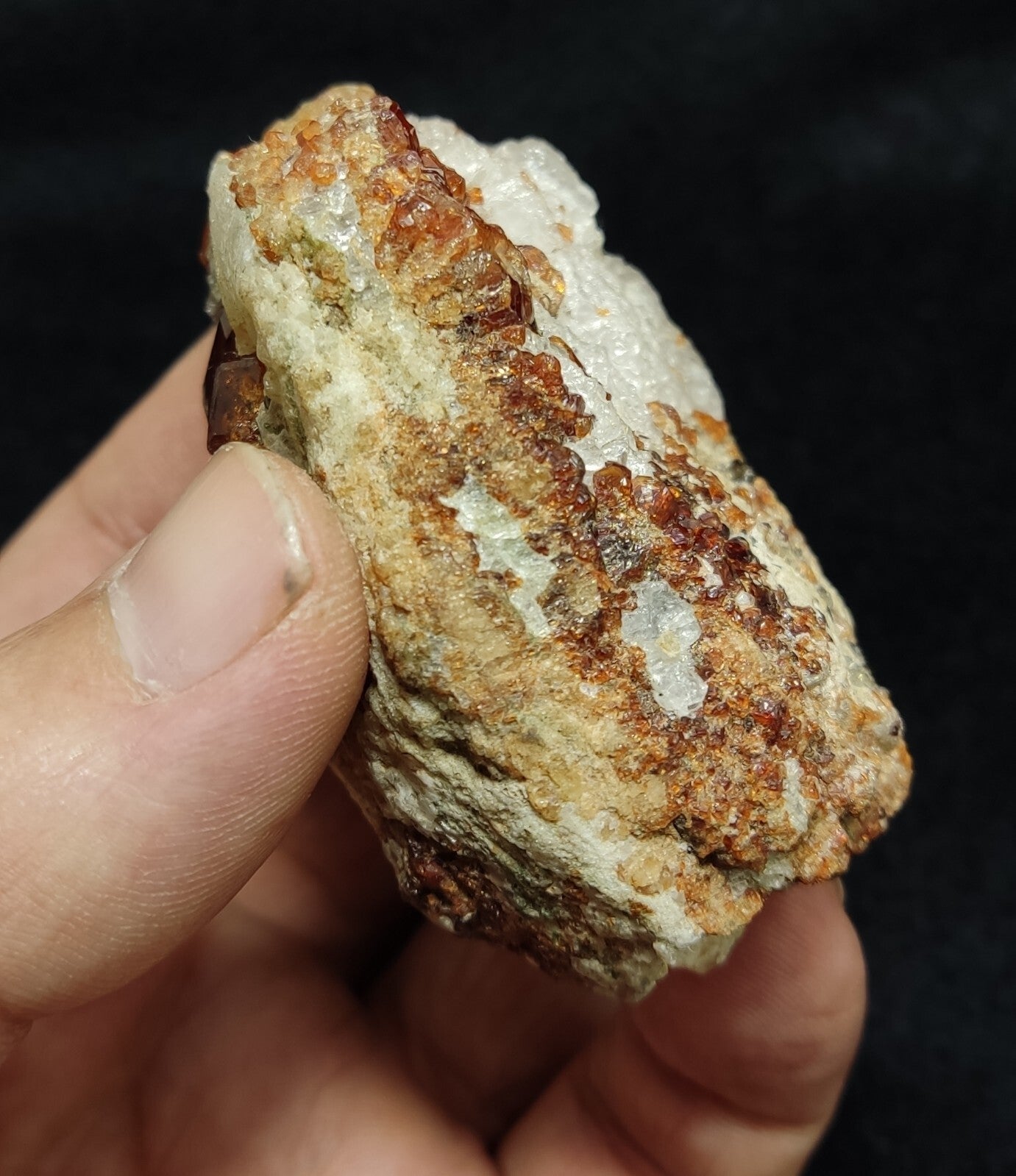 An Aesthetic specimen of hessonite garnets on matrix 132 grams