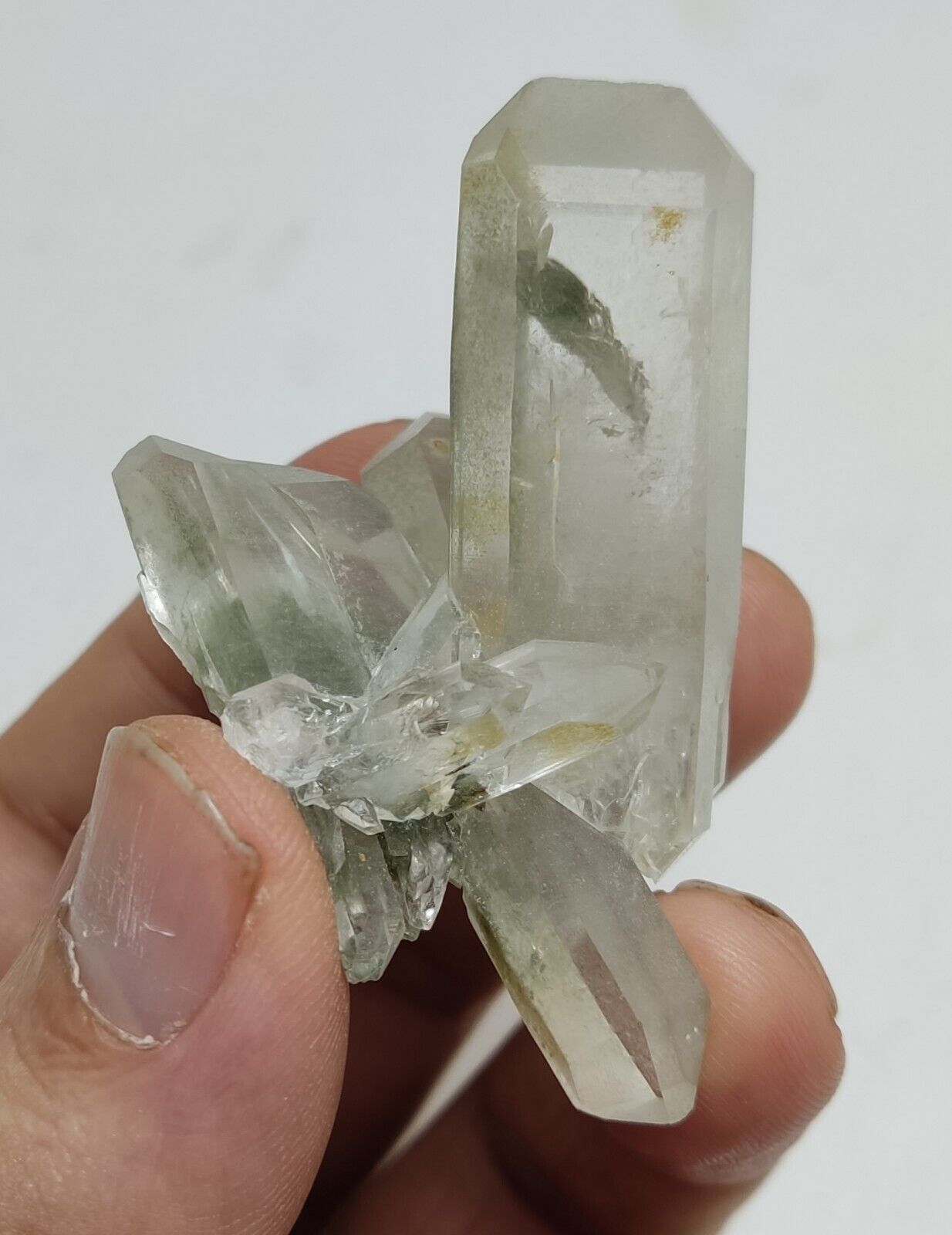 A very Aesthetic Natural beautifully terminated Chlorite Quartz cluster 42 grams