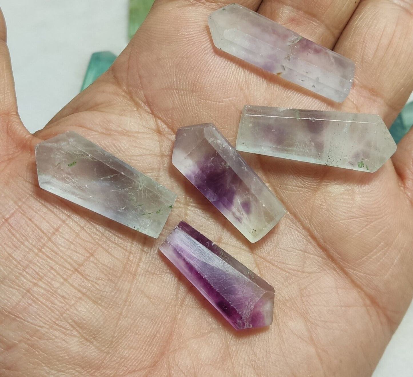 multi color fluorite polished pendants 168 grams