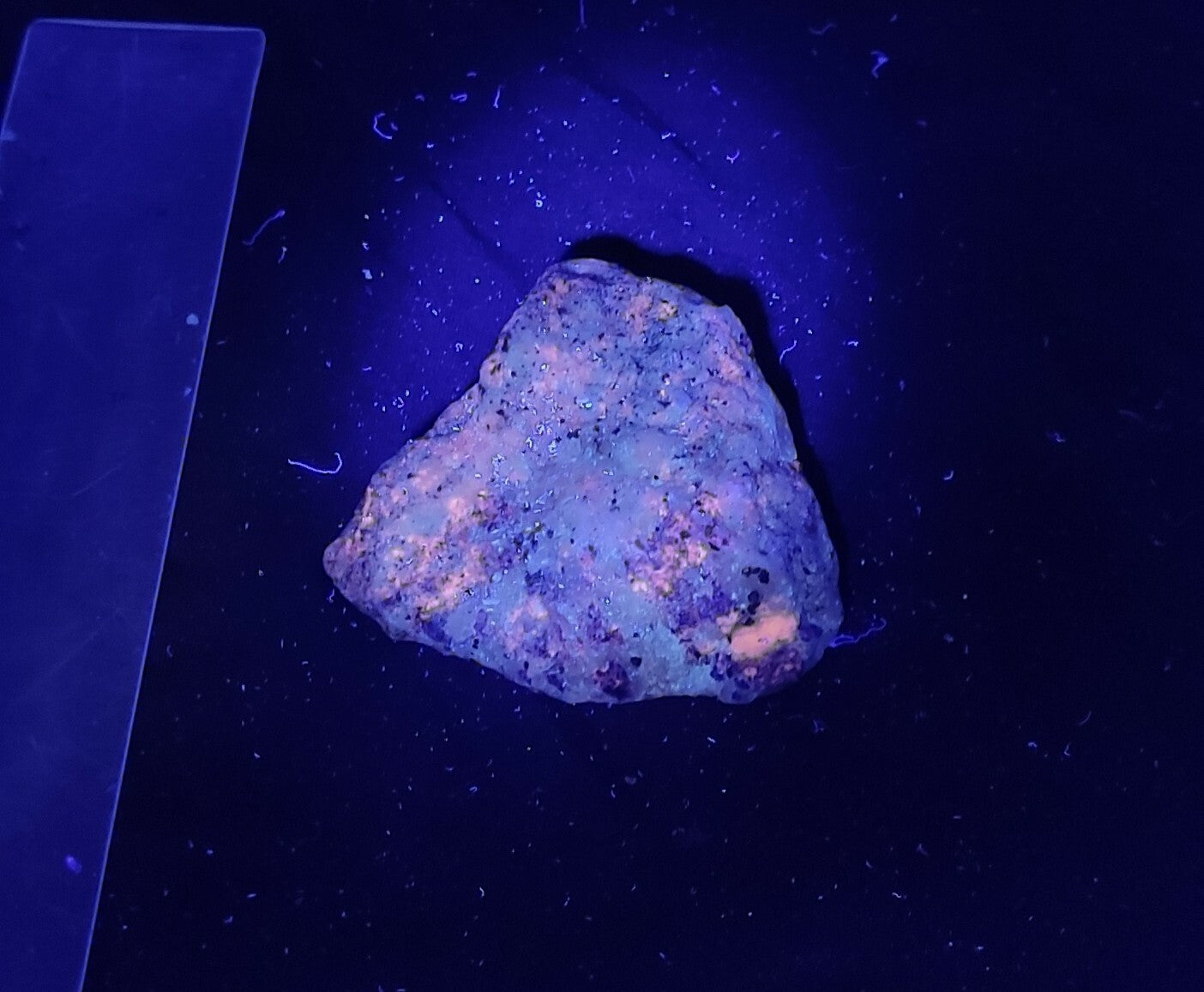 Amazing specimen of fluorescent Lazurite with pyrite on matrix 55 grams