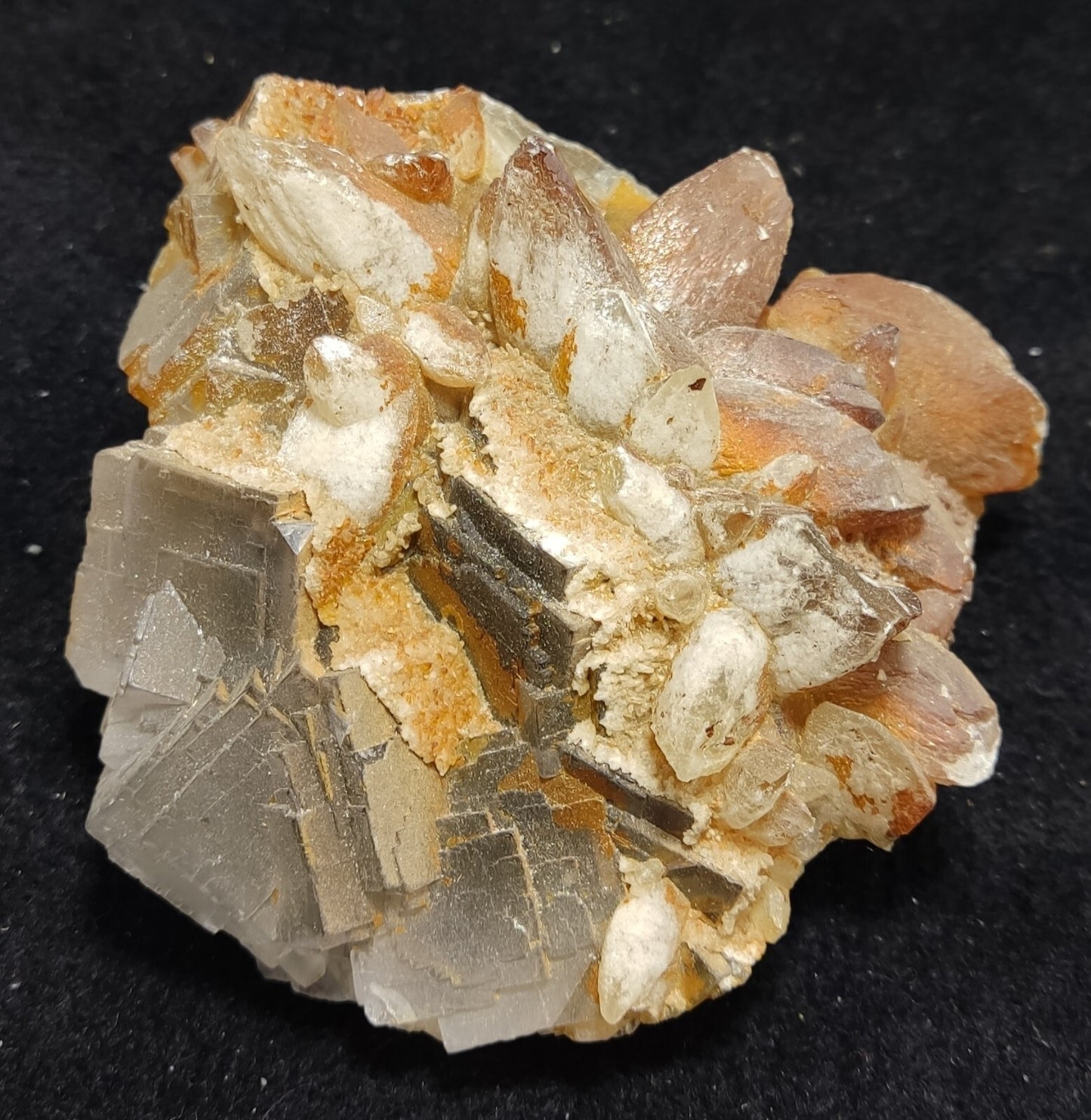 An amazing specimen of Calcite with Fluorite 550 grams