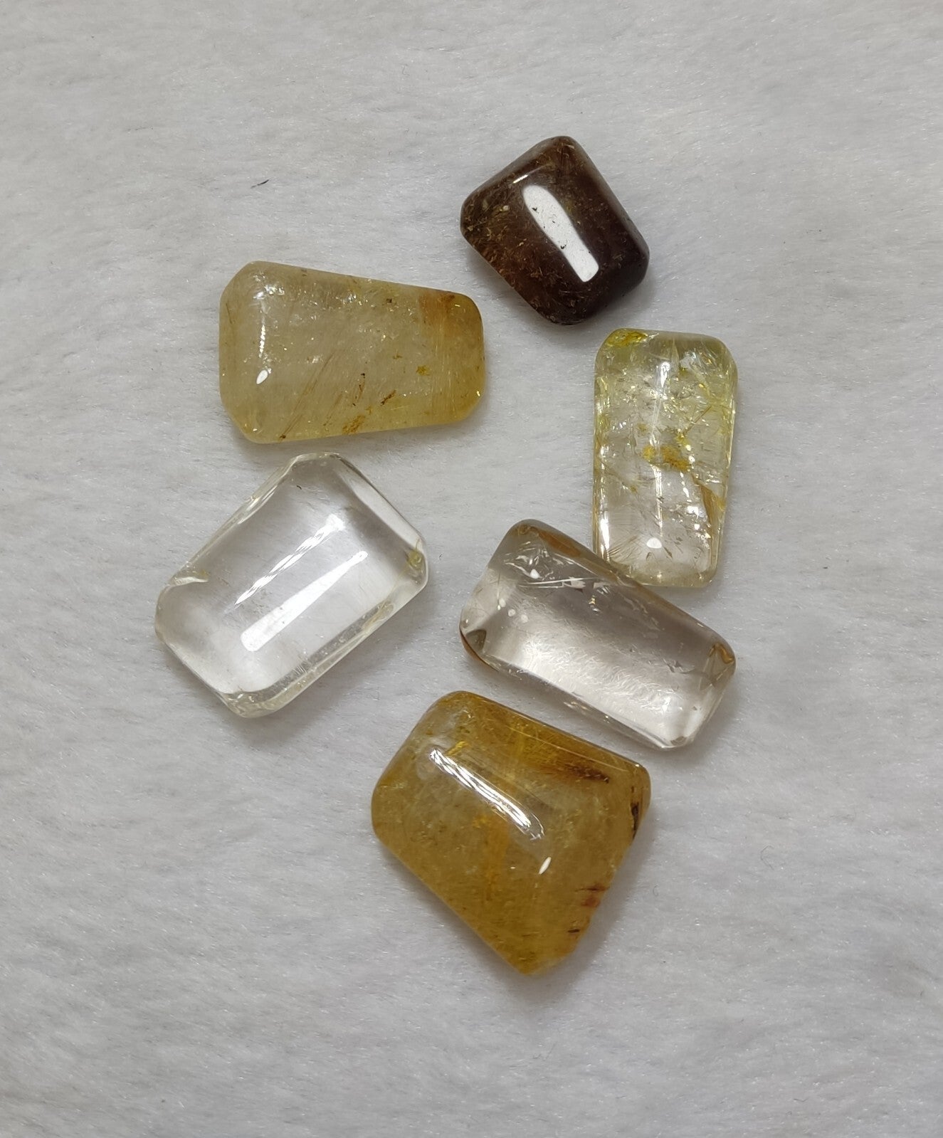 An amazing lot of Rutilated polished quartz tumbles 44 grams