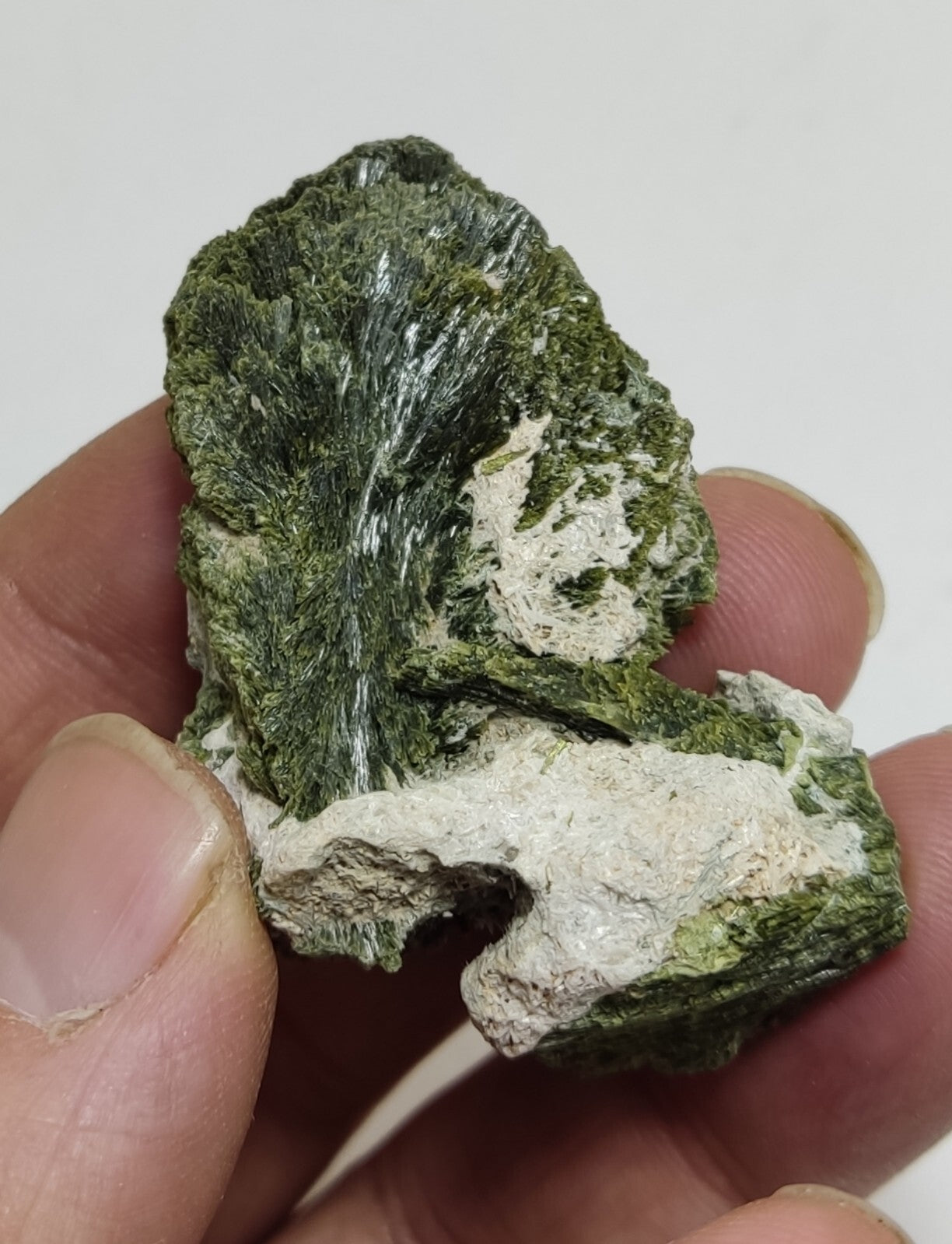 An aesthetic specimen of epidote crystal spray type 34 grams
