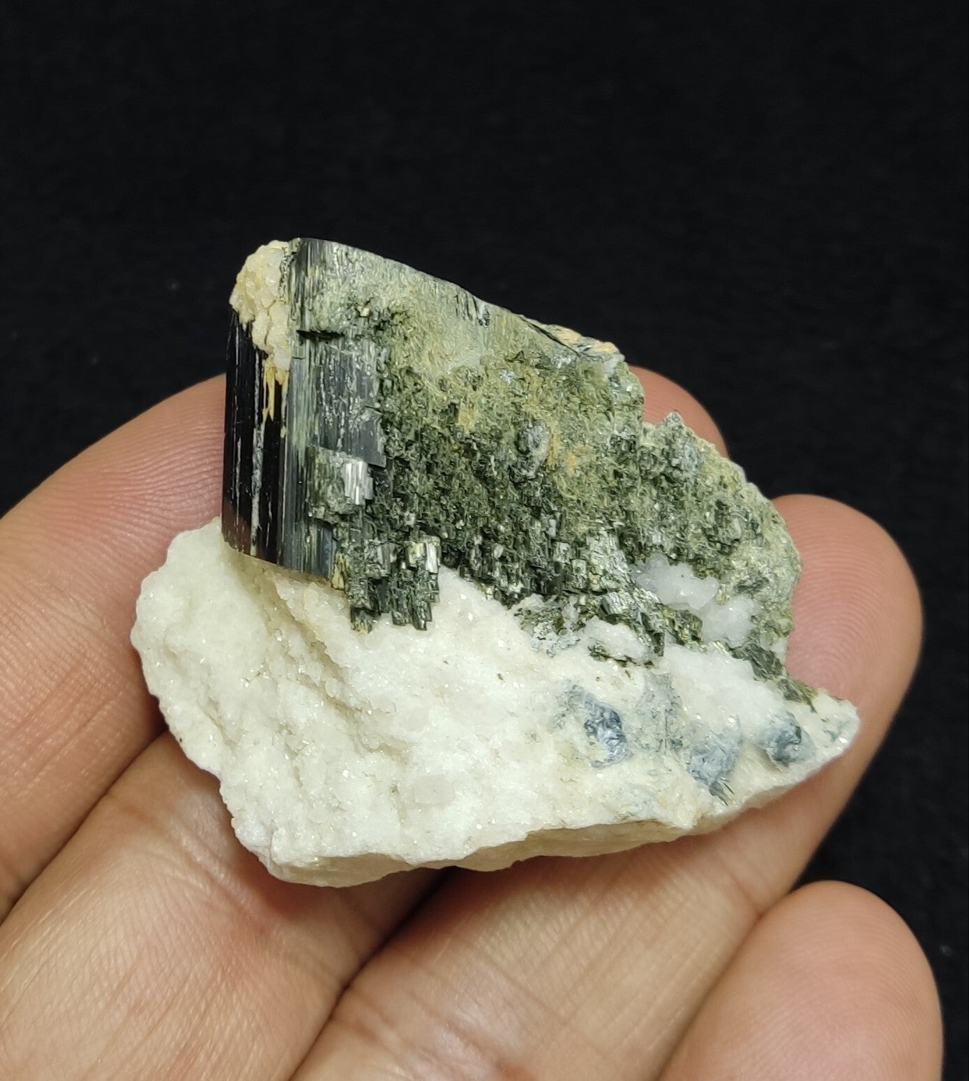 An Aesthetic specimen of epidote in matrix 39 grams