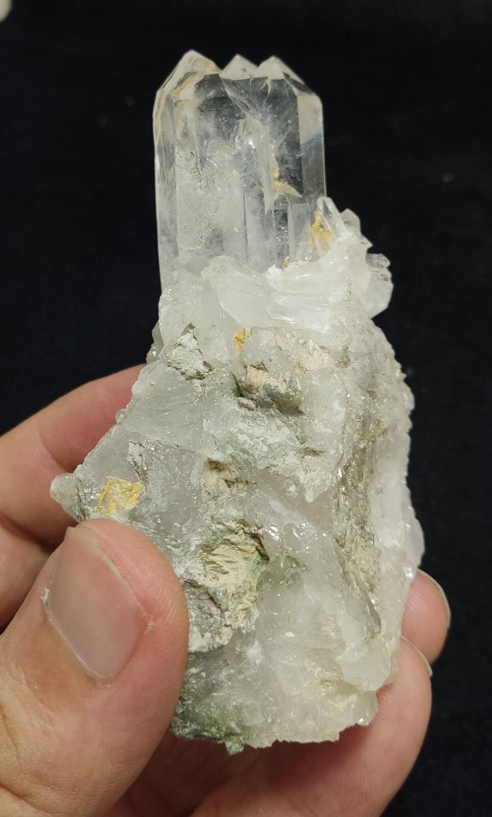 An Aesthetic specimen of chlorite Quartz cluster 167 grams