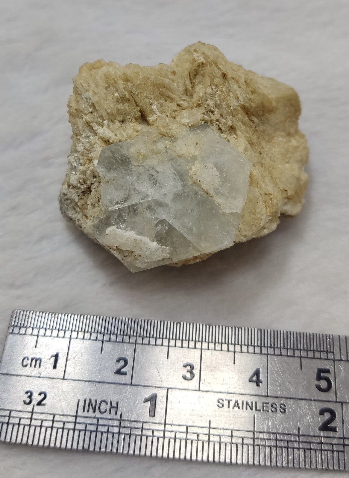 An Aesthetic specimen of beryl variety Goshenite crystal on matrix 43 grams
