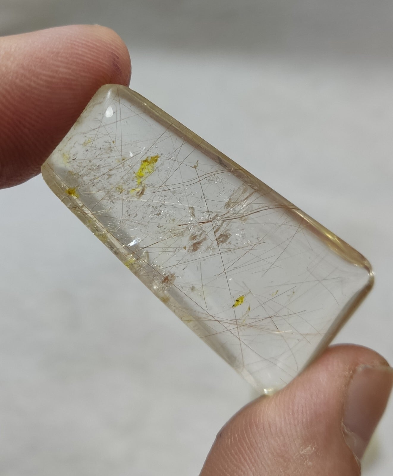 An amazing collection of 2 Rutilated polished quartz tumbles 46 grams