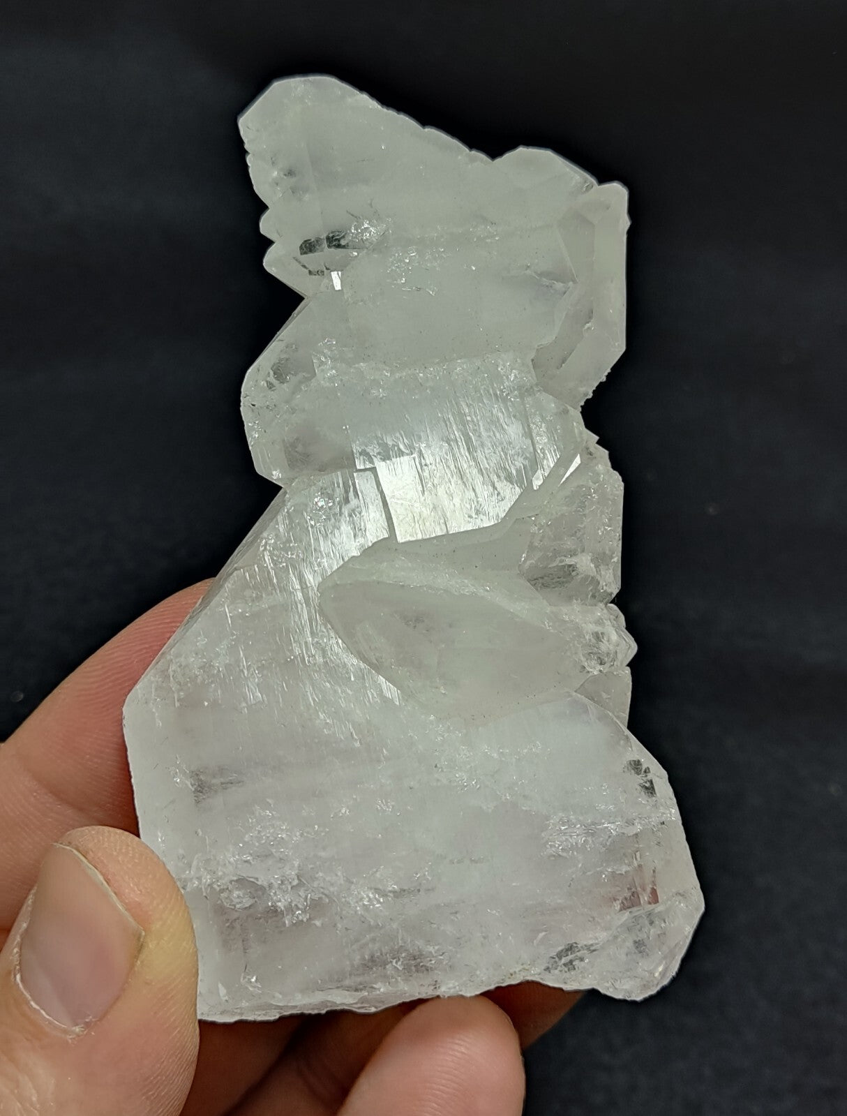 An amazing specimen of terminated faden Quartz crystal 130 grams