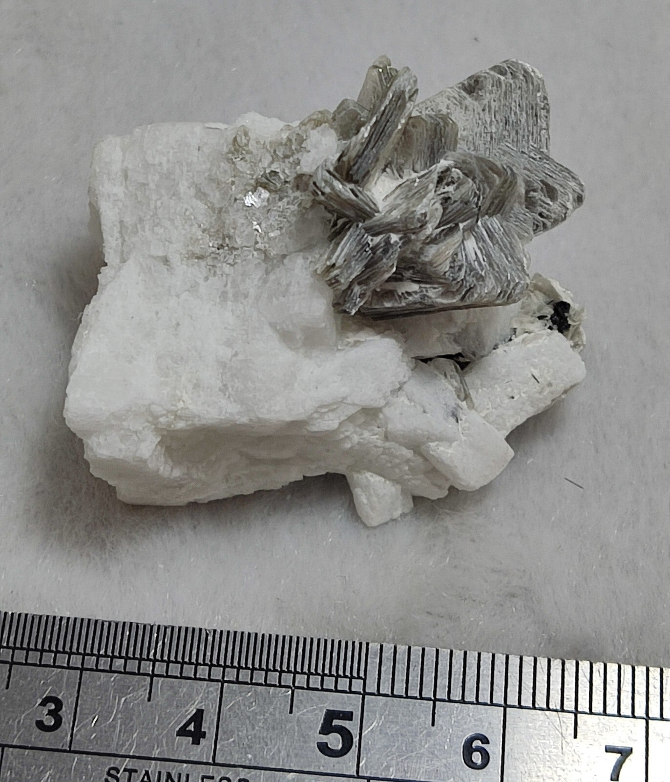 An Aesthetic combo specimen of feldspar, Tourmaline, muscovite 31 grams