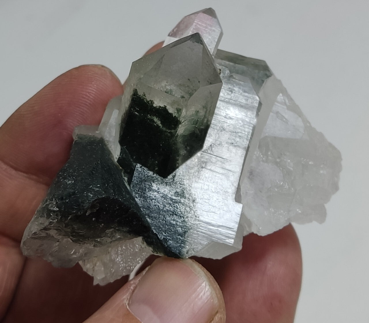 An Aesthetic Natural beautifully terminated Chlorite Quartz cluster 103 grams