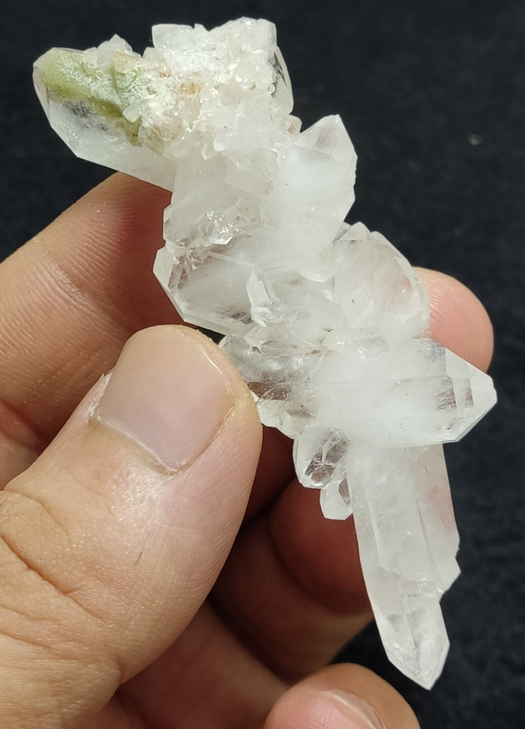 An Aesthetic specimen of Quartz cluster with chlorite spots 29 grams