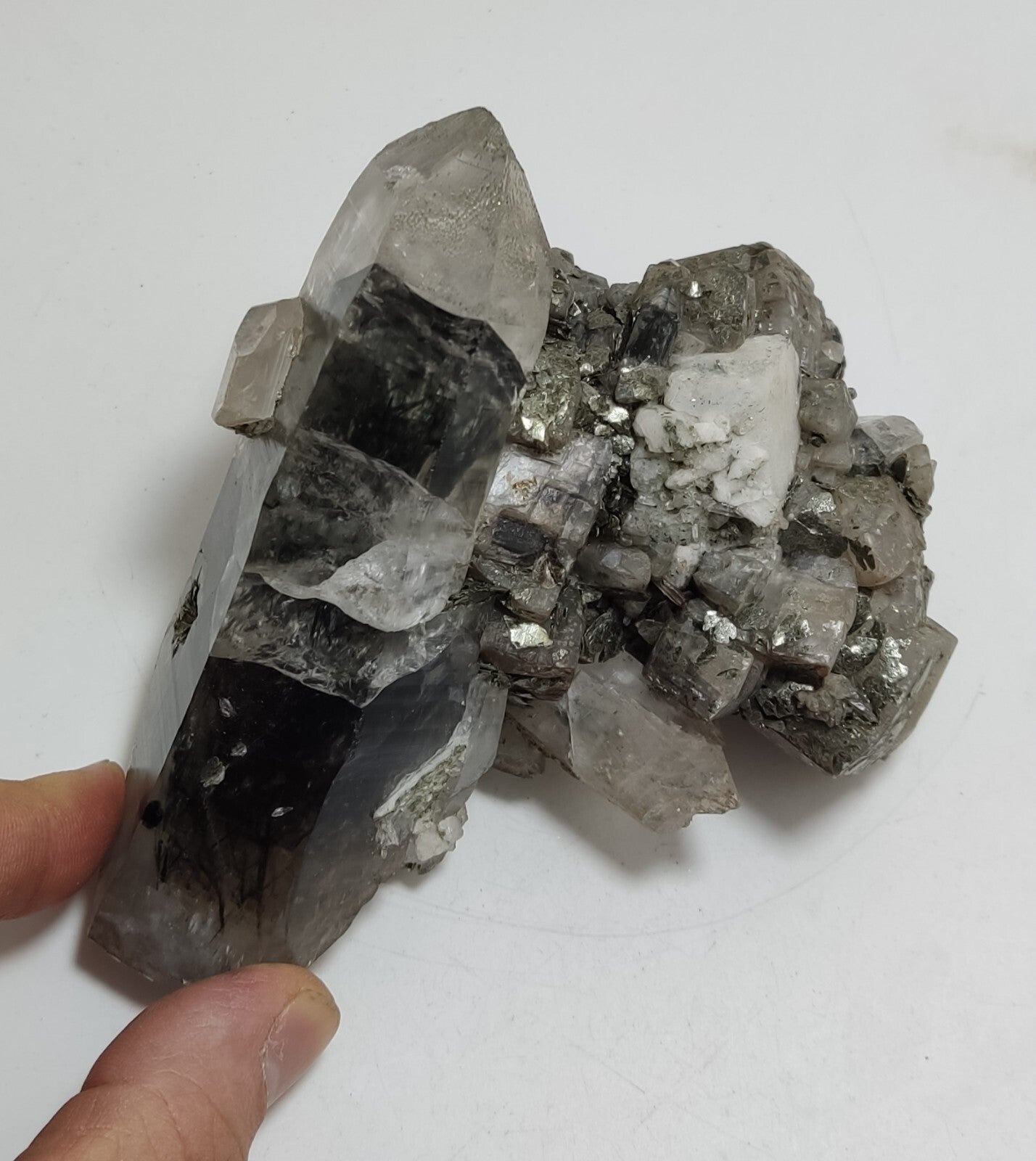 An Aesthetic specimen of quartz with Calcite and other minerals 679 grams