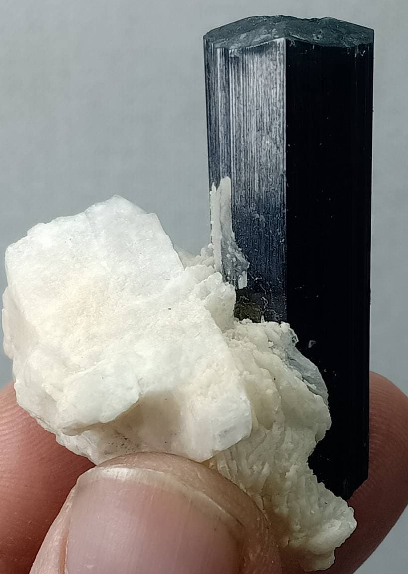 Blue cap Tourmaline combined with Albite 41 grams