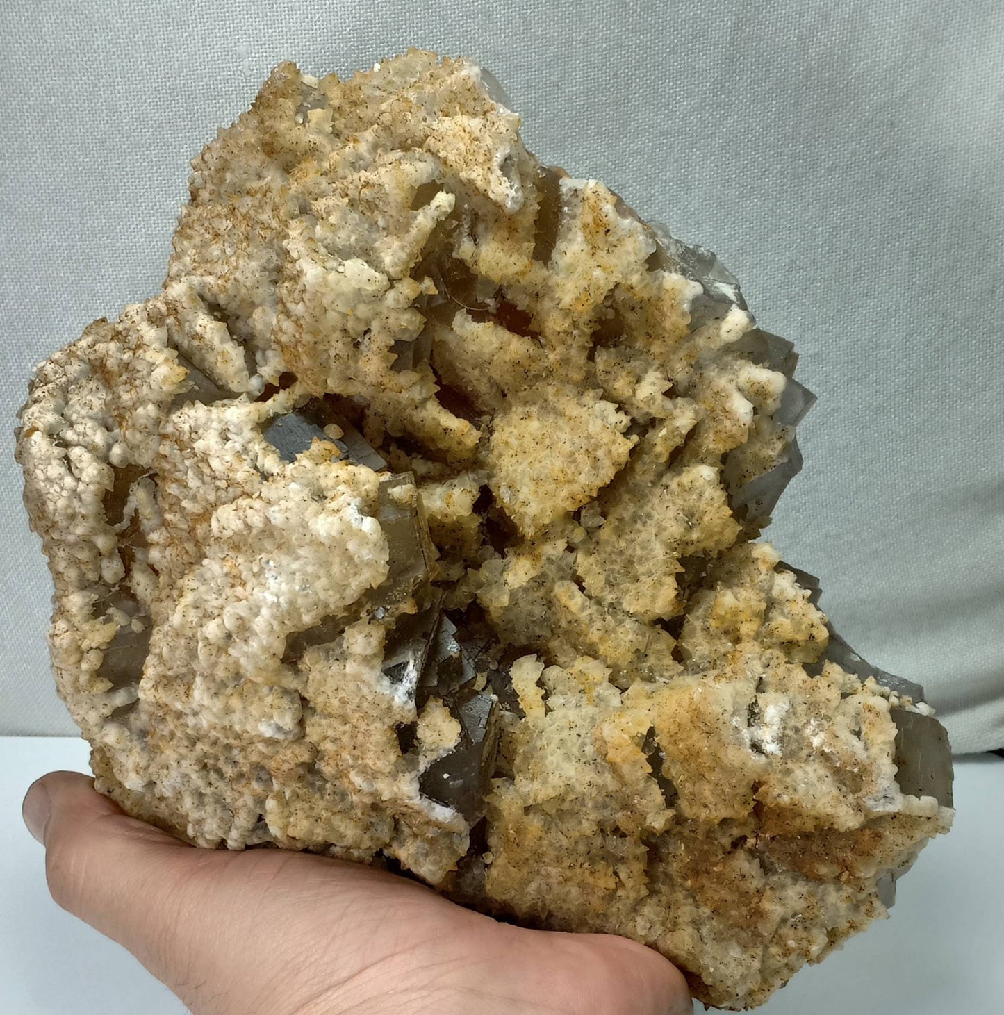 An Aesthetic Self standing specimen of Fluorite with Calcite 3200 grams