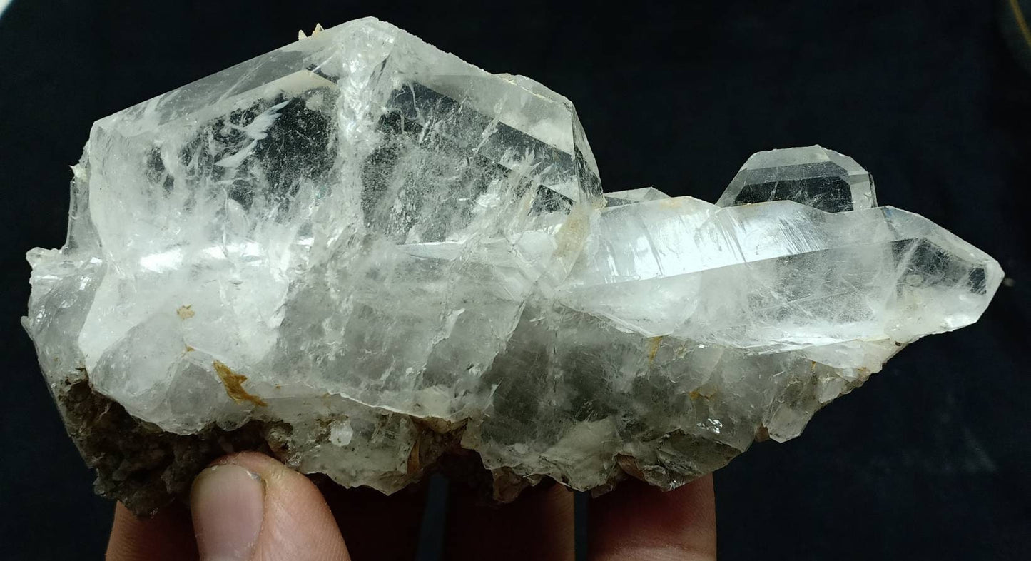 Single beautiful quartz crystals cluster with slight Faden lines and small chlorite inclusions 206 grams