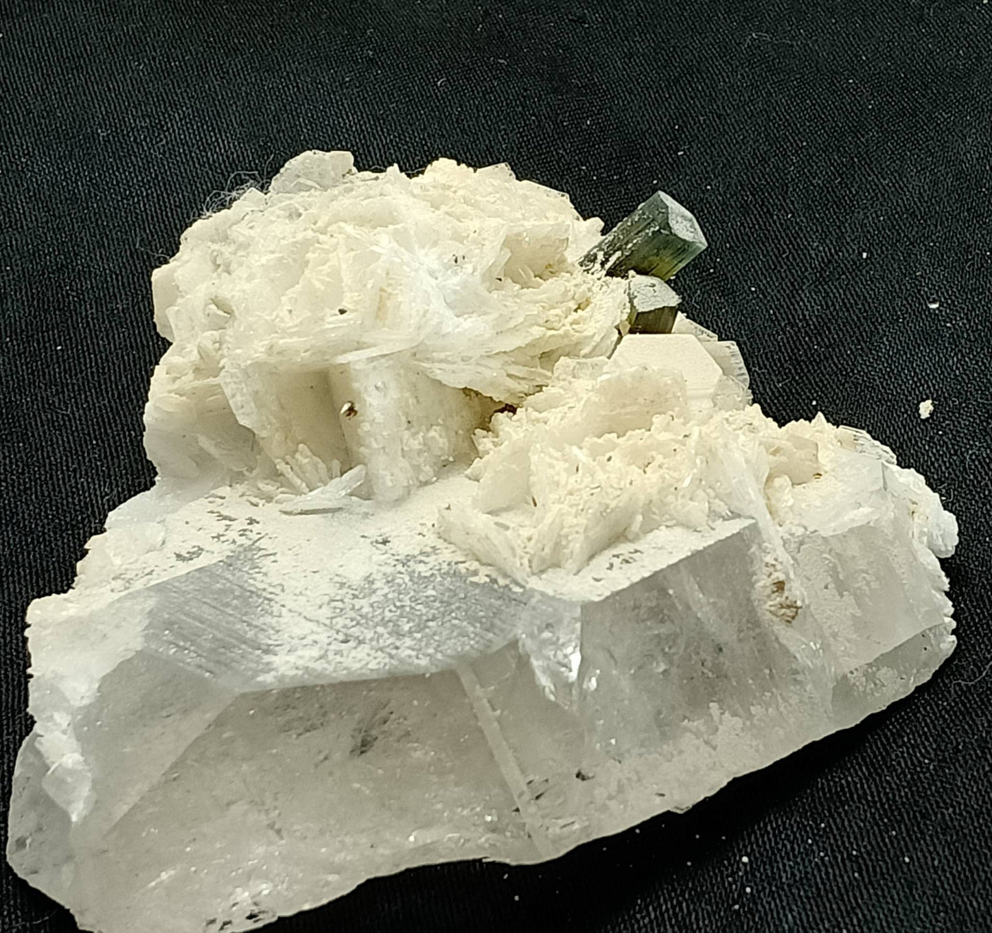 An amazing matrix of multicolor Tourmaline twin crystals with Albite, Muscovite and Quartz combination from Stak Nala Gilgit 108 grams