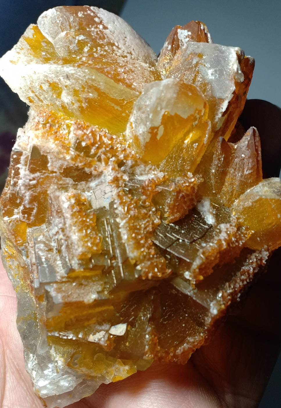 Fluorite with Calcite crystals cluster 370 grams