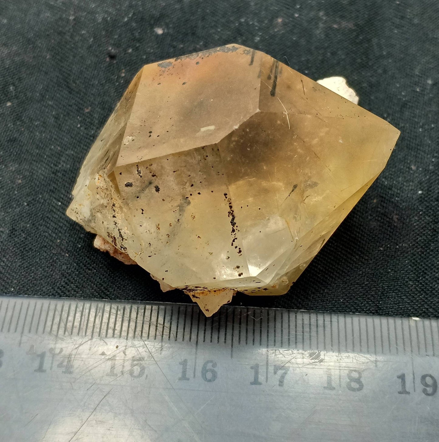 An amazing specimen of double Terminated aegirine and Astrophyllite included Quartz Crystal 60 grams