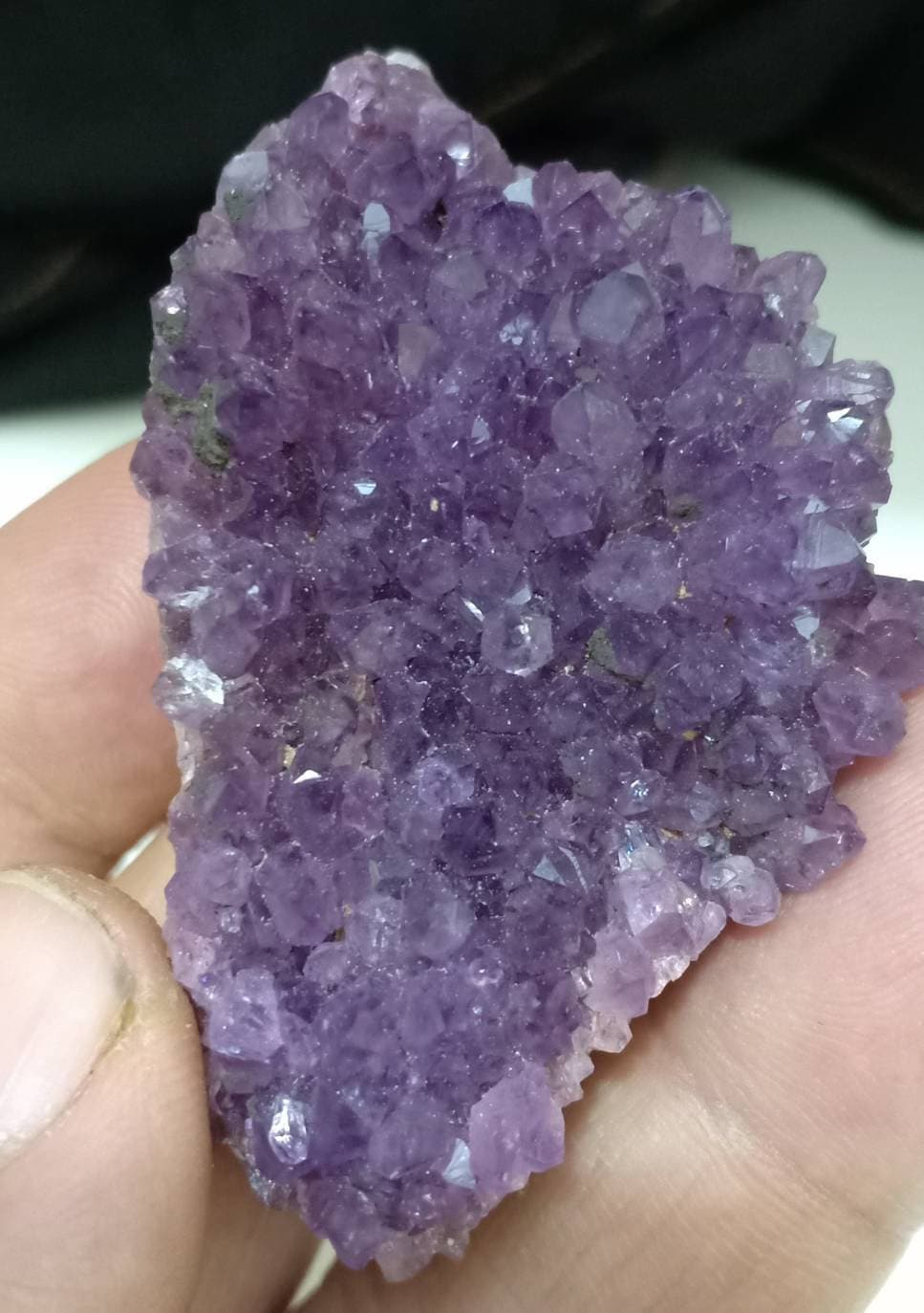Single beautiful Drusy Amethyst crystals Cluster with beautiful purple color 68 grams