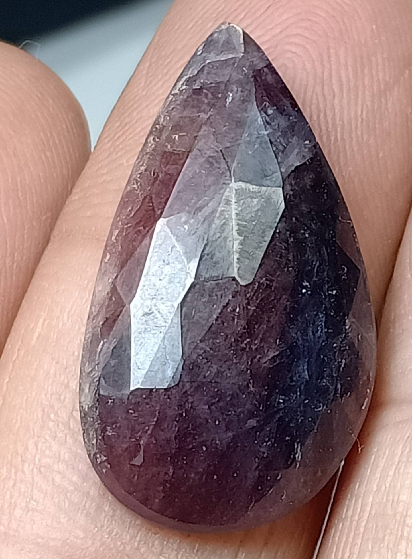 Single beautiful rose cut sapphire tear drop shape 27 carats