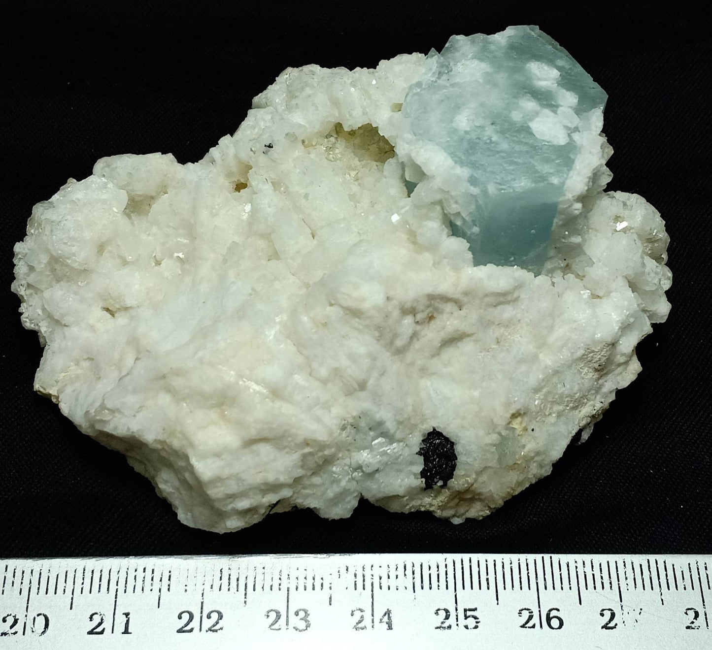 Amazing terminated Afghanistan Aquamarine on Albite matrix with Muscovite and schorl 164 grams