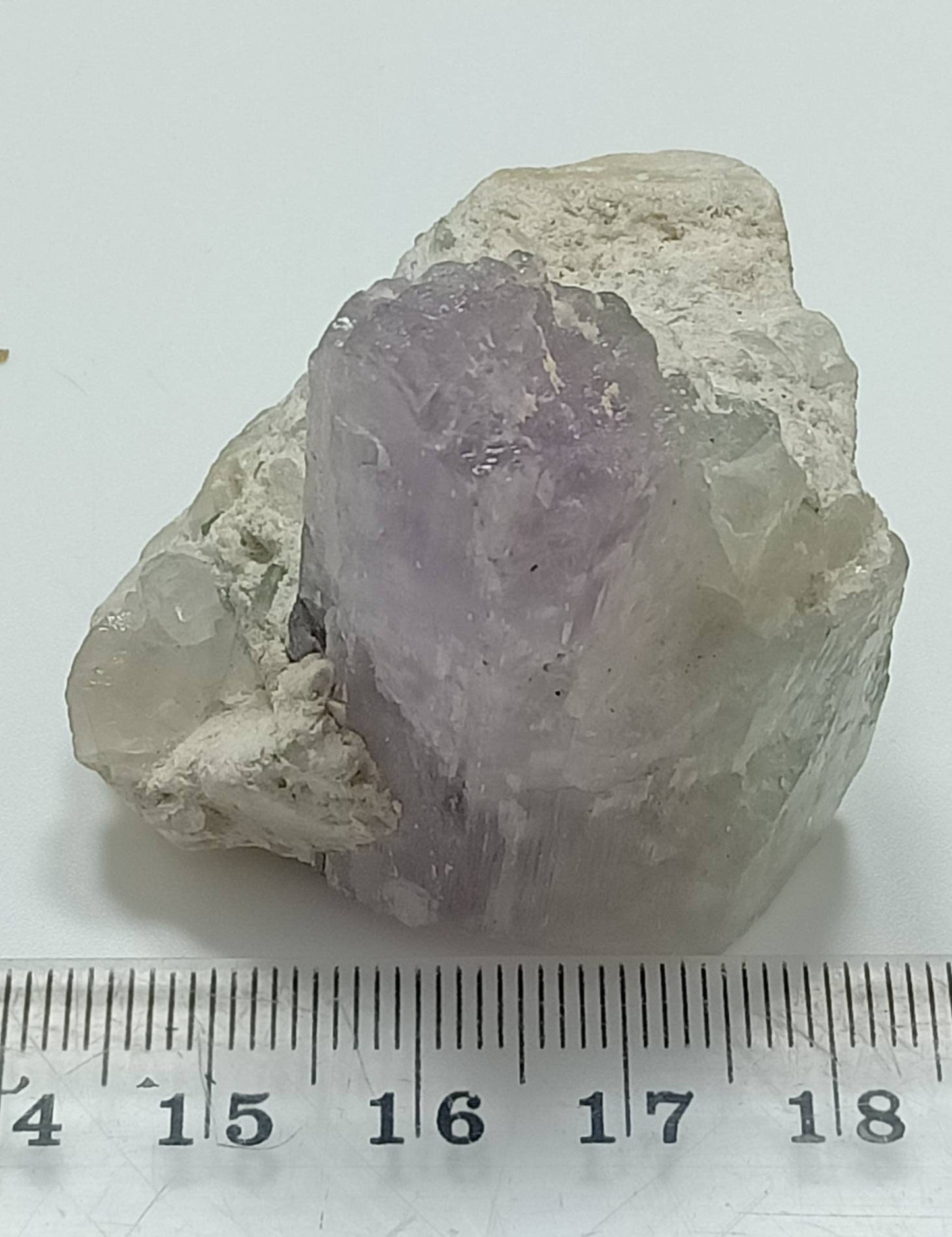 An amazing specimen of bicolor Kunzite on matrix of Albite 53 grams