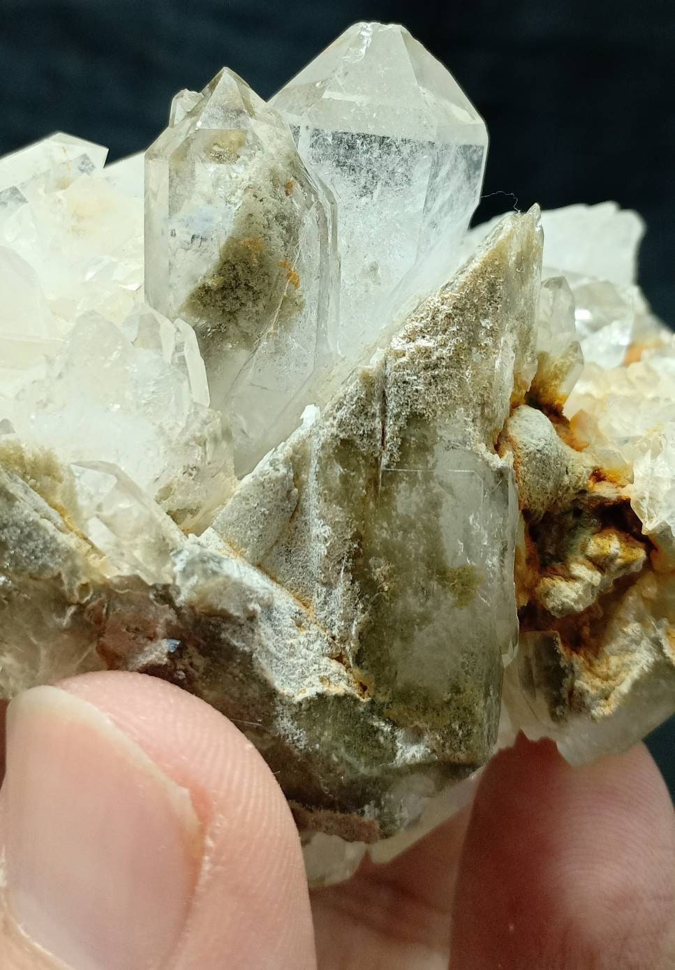 Single beautiful aesthetic Large Faden Quartz Crystal Specimen with other normal quartz crystals attached all together 230 grams