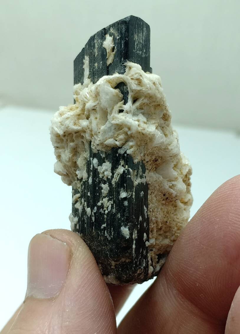Natural Tourmaline crystal with associated Albite 47 grams
