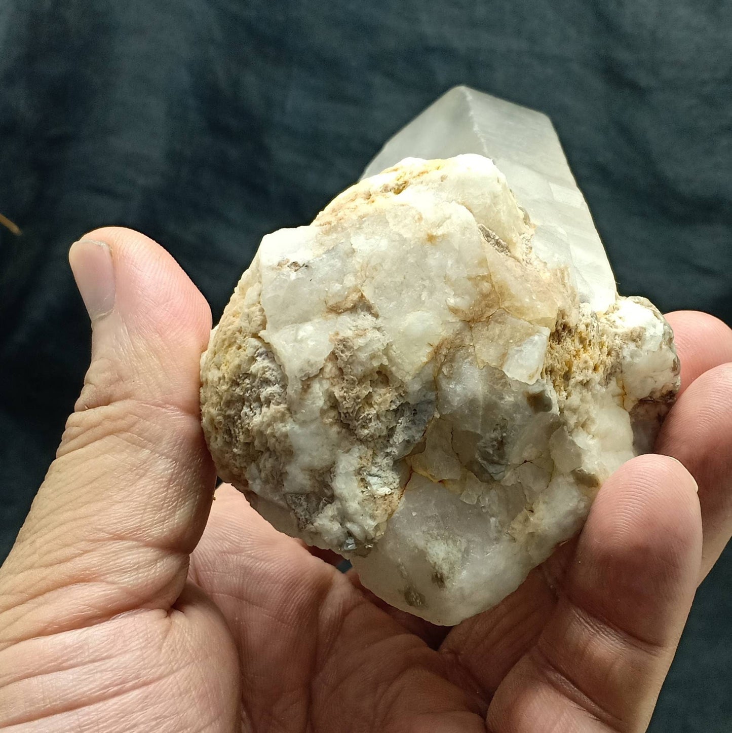 Light smoky Quartz Crystals with albite and mica 488 grams