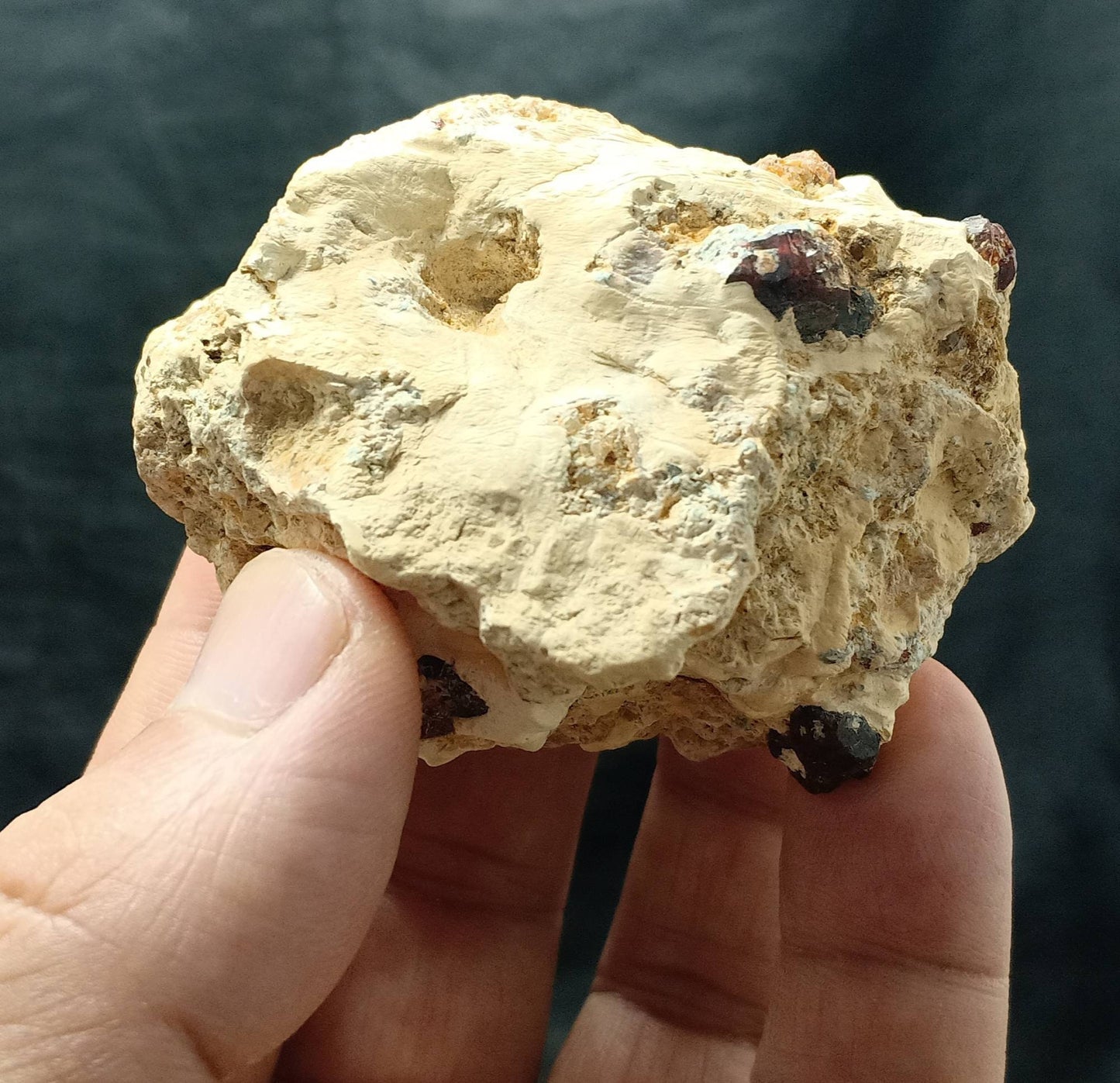 Amazing specimen of hydroxyl clinohumite  crystals specimen on matrix 134 grams
