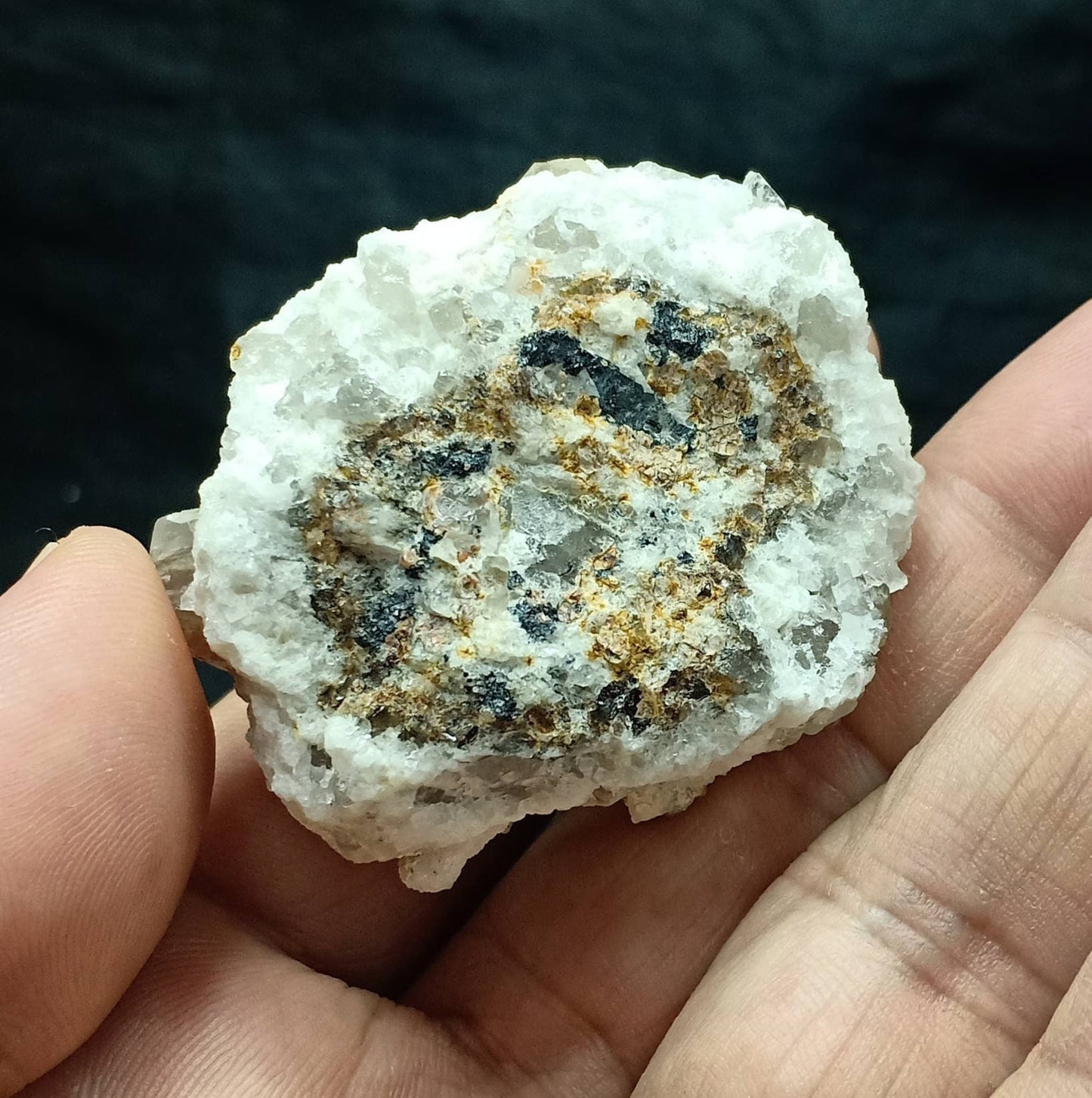 Fluorescent Apatite on matrix with mica and quartz 57 grams