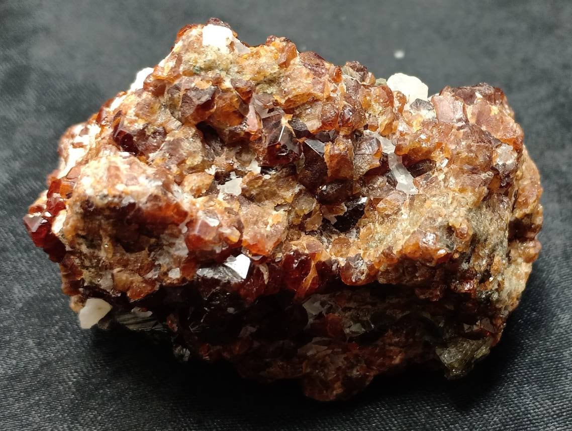 Double sided Hessonite Garnet clusters on matrix 164 grams