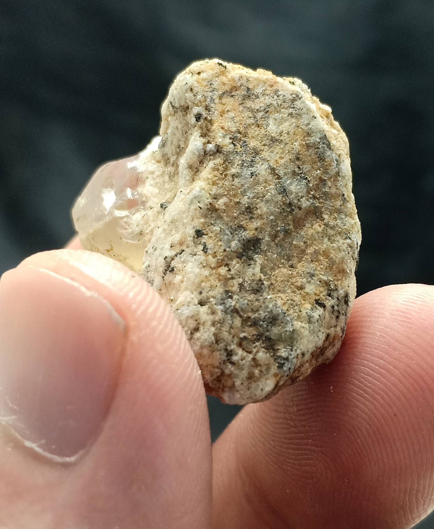 Aegirine included terminated Quartz Crystals cluster on matrix of granite 20 grams