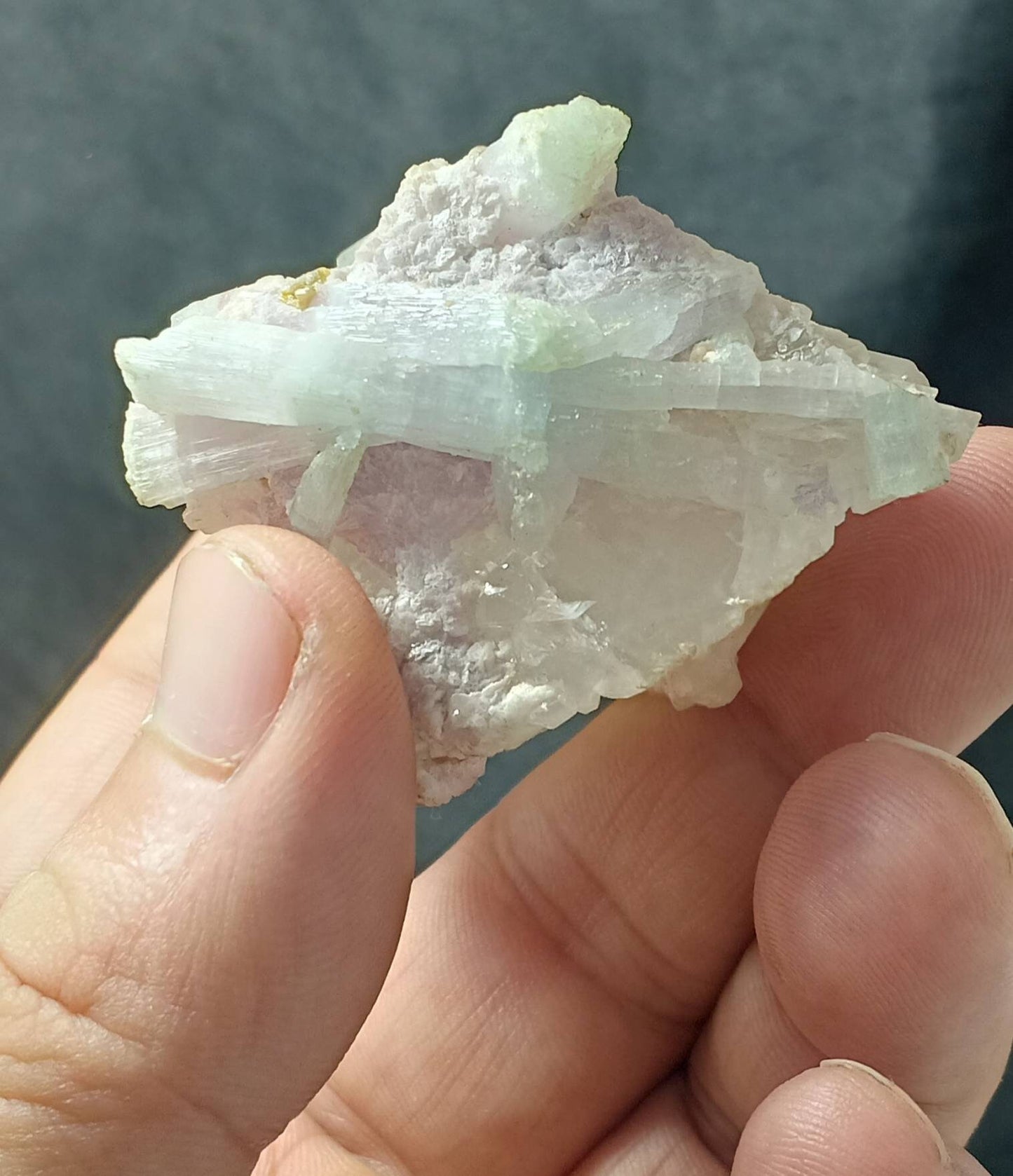An amazing beautiful specimen of bicolor Tourmalines crystals with associated Quartz 127 grams