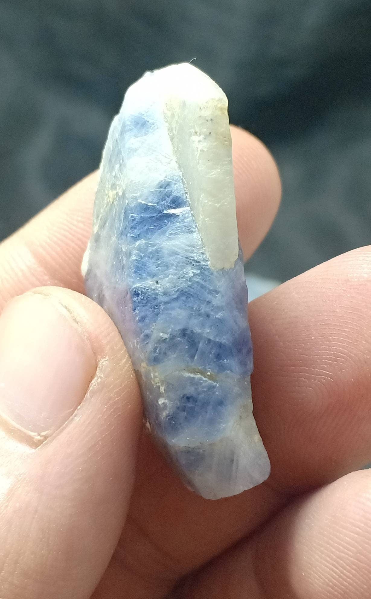 Terminated blue sapphire crystal with some matrix 24 grams