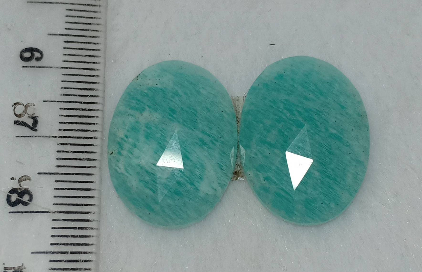 An amazing pair of Amazonite rose cut pair 23 carats