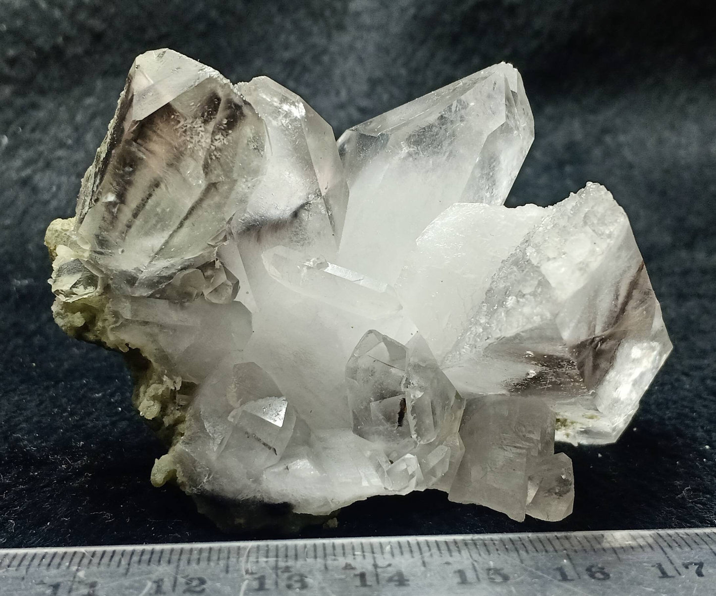 Brookite included Quartz Crystals cluster with chlorite 186 grams