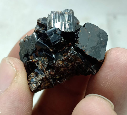 Natural lusterous crystal specimen of dark brown Vesuvianite 30g