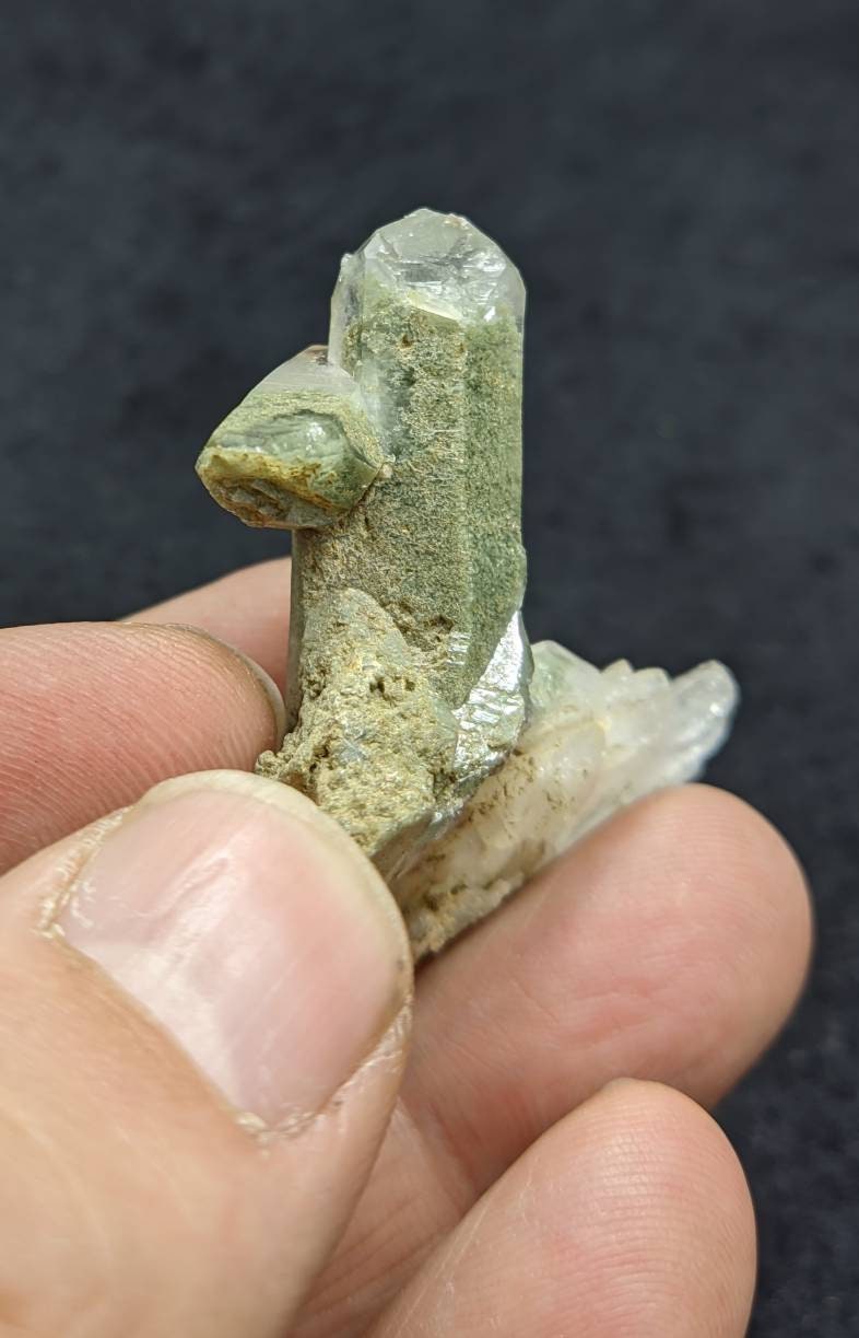 An Aesthetic Natural beautifully terminated Chlorite Quartz crystals cluster 22 grams