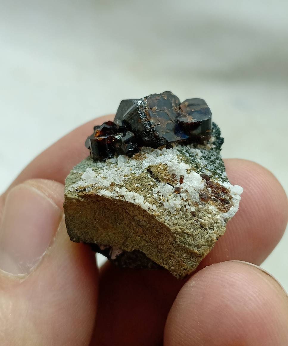 An amazing highly lusterous crystal specimen of dark brown Vesuvianite 16.5 grams