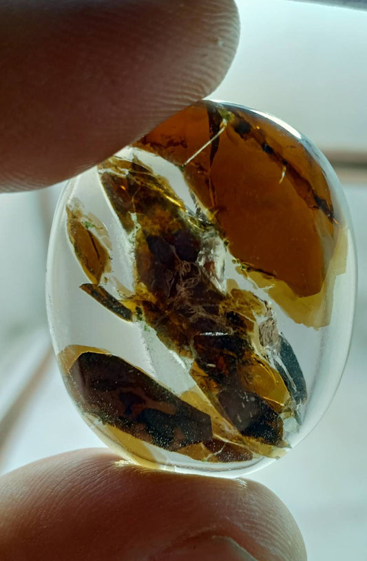 Mica included Quartz cabochon 88 carats