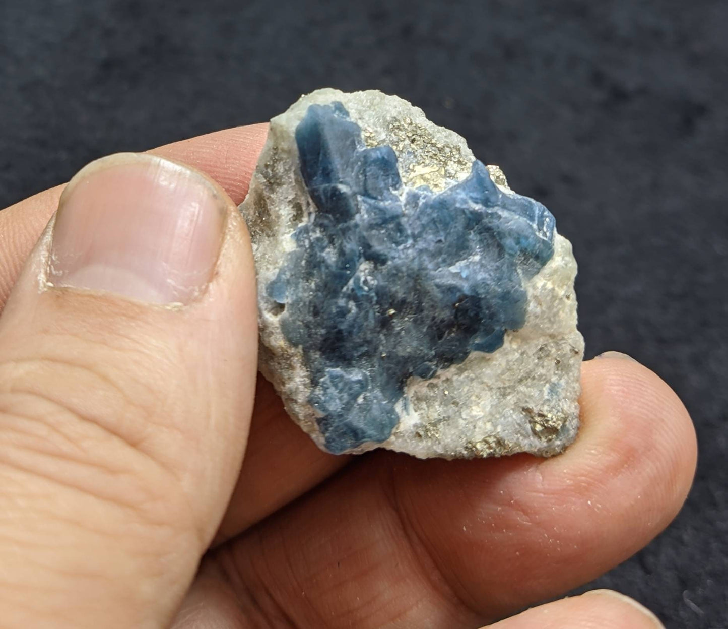 Afghanite/lazurite specimen on matrix Fluorescent and UV reactive with pyrite 19 grams