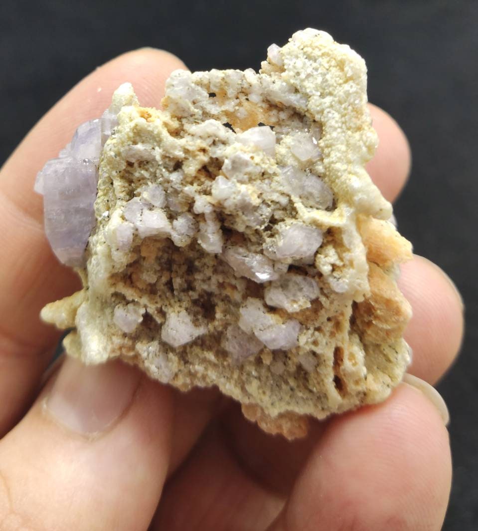 Purple Apatite crystals on matrix 34 grams