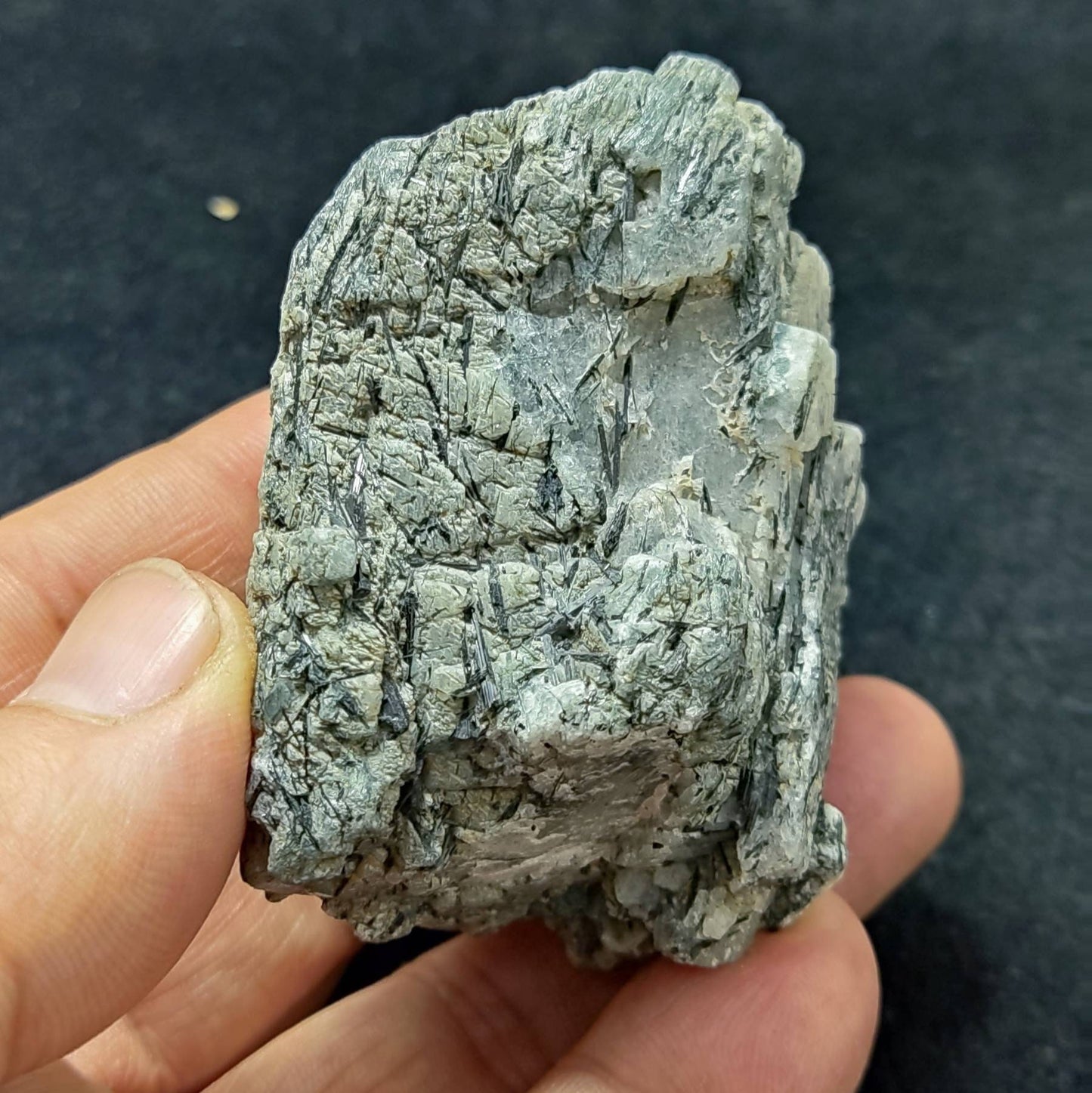 An Aesthetic Natural beautiful opaque quartz crystal with riebe-ckite inclusions 155 grams