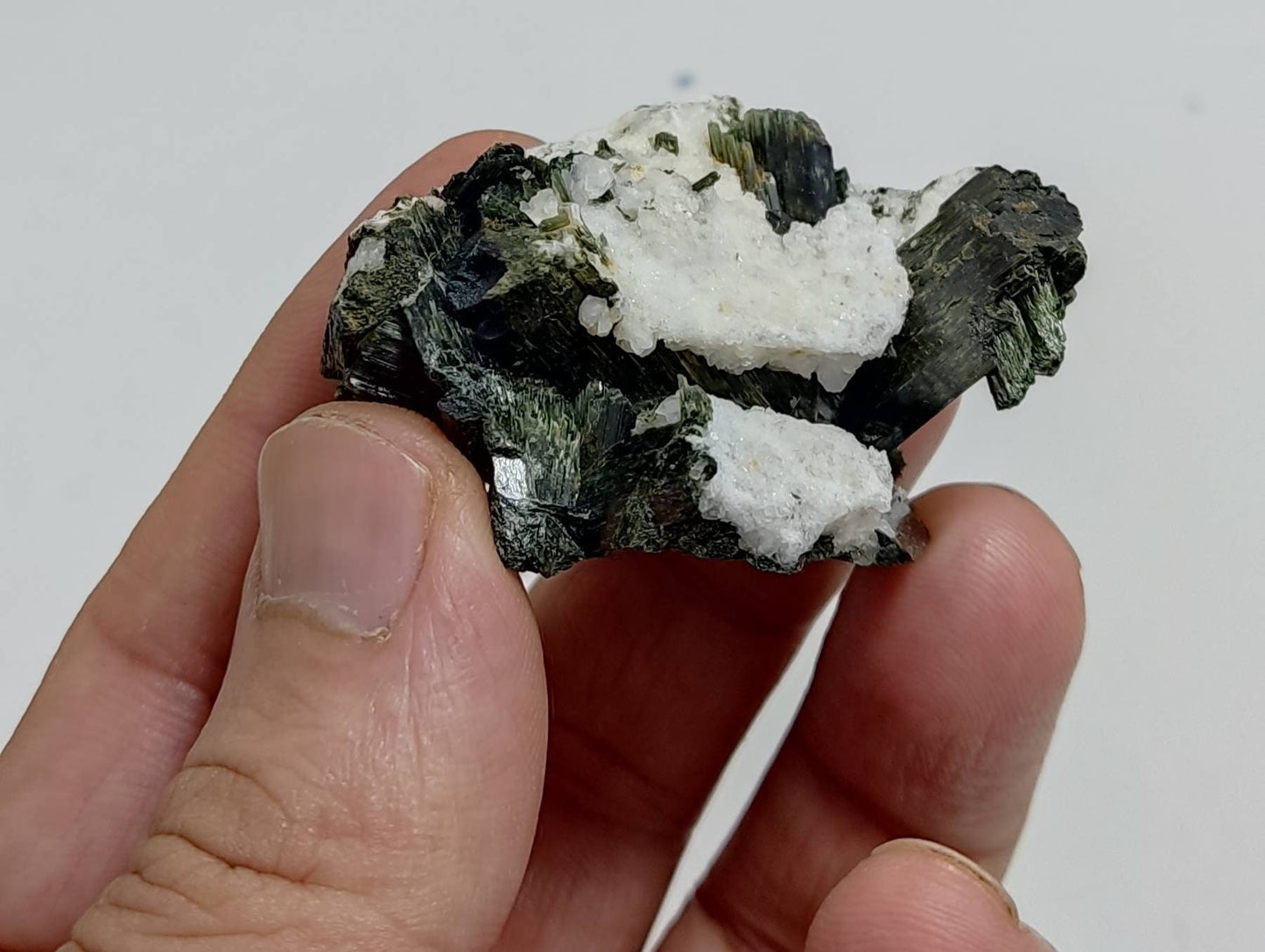 Single beautiful aesthetic aegirine crystals on matrix specimen 47 grams